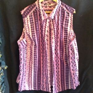 Roaman's Purple & White Sleeveless